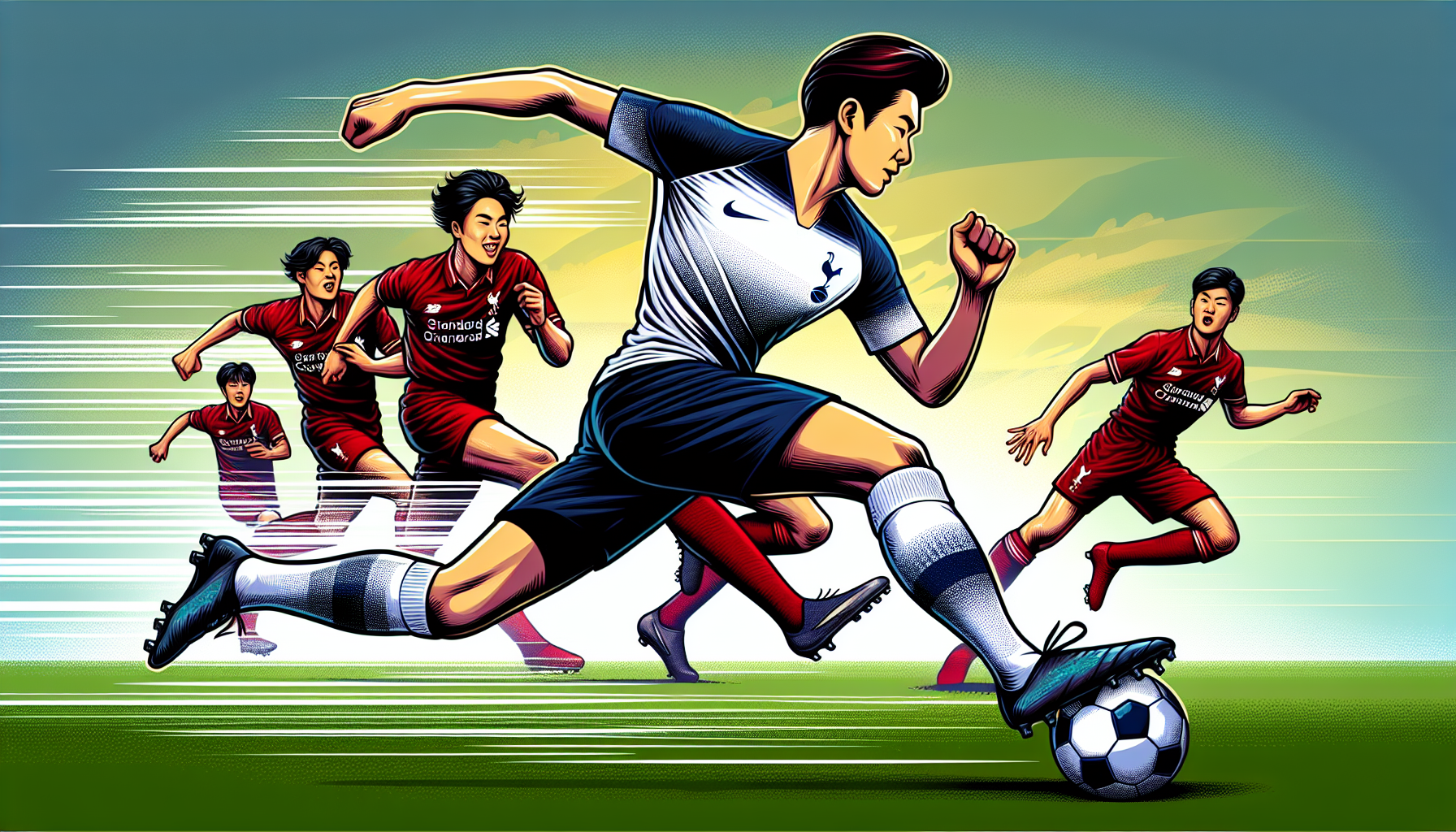 손흥민의 날카로운 질주, 토트넘과 리버풀의 뜨거운 격돌